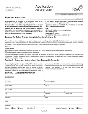 Priority Healthcare Insurance Application