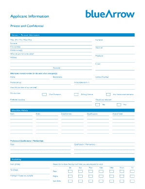 Employment Application Form