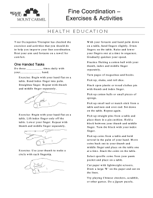 Fine Coordination Exercises