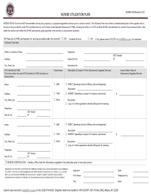 NYS M/WBE Utilization Plan Form