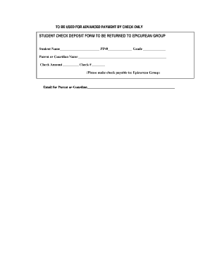 Student Check Deposit Form