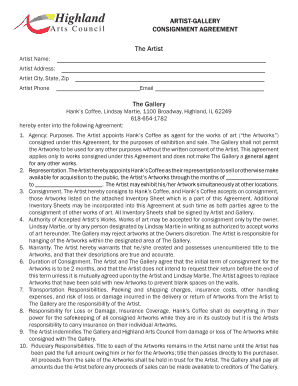 Artist-Gallery Consignment Agreement