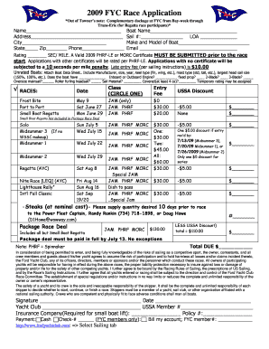 2009 FYC Race Application - DRYA