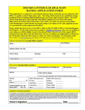 The rating will be based on the established ratings published in the US Sailing PHRF Handbook plus any local credits issued by DRYA