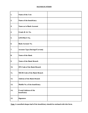 Mandate Form