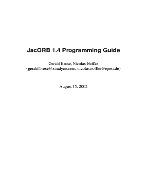 JacORB 14 Programming Guide
