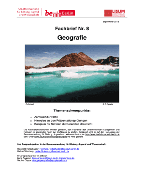 Fachbrief Geografie Nr. 8. Fachbrief Geografie Nr. 8