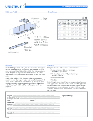 Electrical Fittings Specification Form