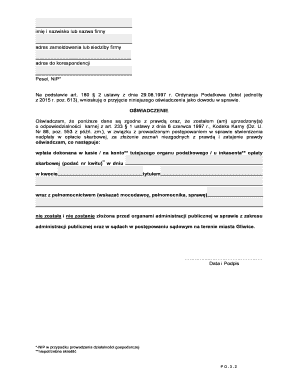 Polish Tax Declaration Form