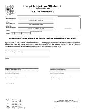 Parent Consent for Driving License Application