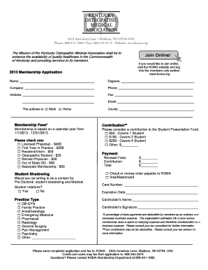 The Mission of the Kentucky Osteopathic Medical Association shall be to