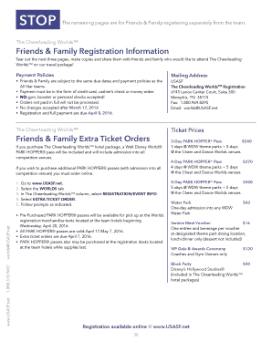 The Cheerleading Worlds Friends & Family Registration Form