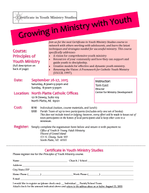 Certificate in Youth Ministry Studies