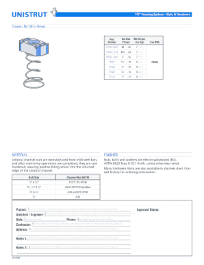 Channel Nut With Spring Hardware Order Form