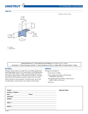 15/8 Framing System General Fittings Form