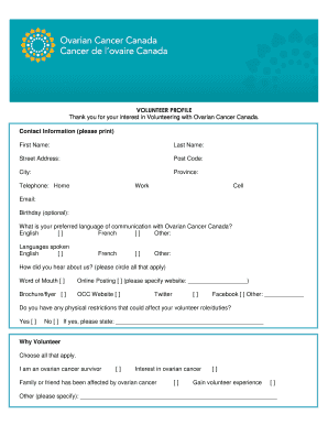 Volunteer Application Form