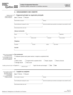 Contrat d’autonomie financière A-0522-OF