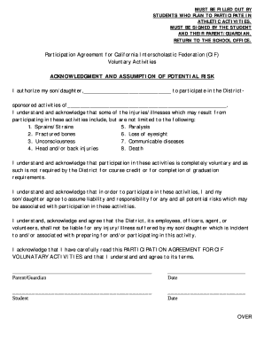 California CIF Participation Agreement