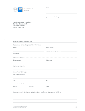 Formular 8 – Beiblatt juristische Person