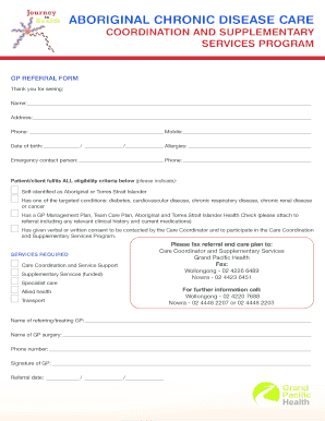 Aboriginal Chronic Disease Care Coordination Referral Form