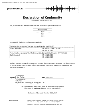Declaration of Conformity