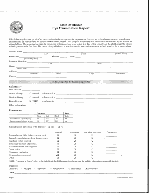 State ofIllinois Eye Examination Report - Brimfield CUSD 309