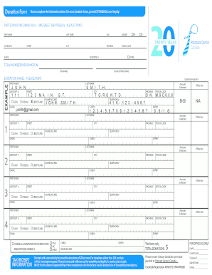 Donation Form for Prostate Cancer Canada