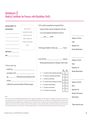 Medical Certificate for Persons with Disabilities