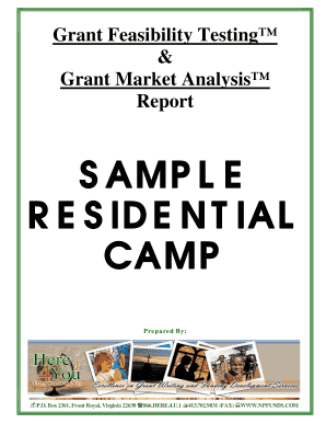 SAMPLE RESIDENTIAL CAMP Grant Feasibility Testing