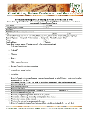 Proposal Development Funding Profile Information Form