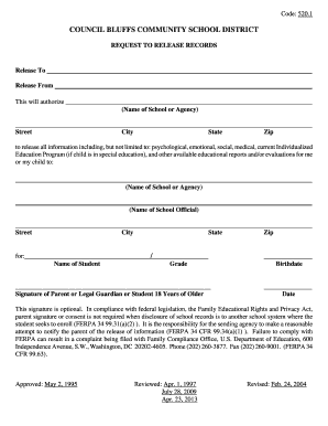 Request to Release Student Records
