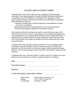 Patient HIPAA Consent Form