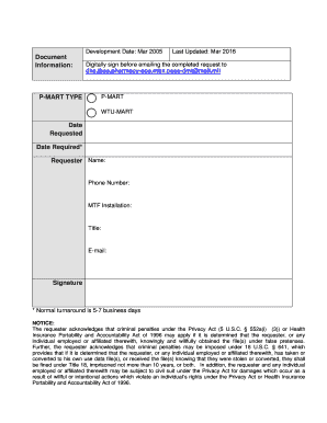 Request for Prescription MART Deployment