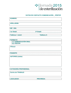 Formulario de Comunicación Póster
