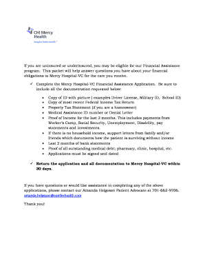 Mercy Hospital Financial Assistance Application