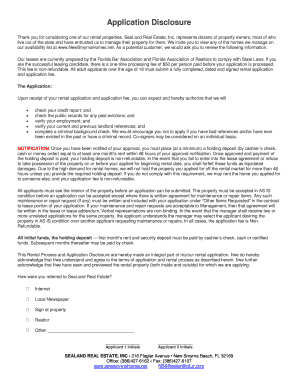 Florida Rental Application Form