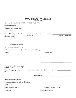 Michigan Warranty Deed