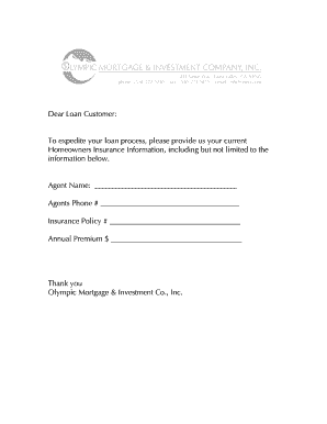 Homeowners Insurance Information Request