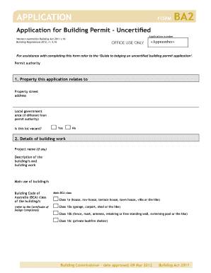 Australian Building Permit Application