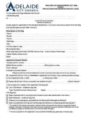 Dog Registration Application Form