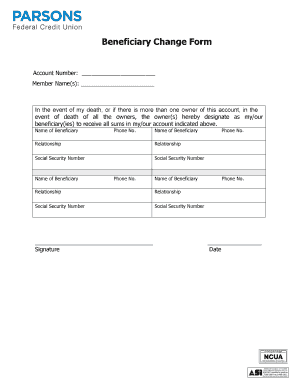 Beneficiary Change Form
