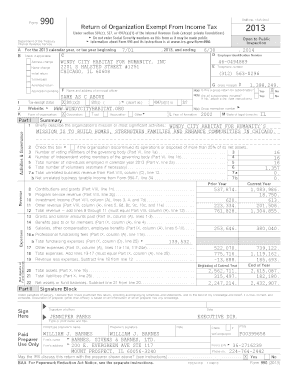 Form 990 2013 Tax Return