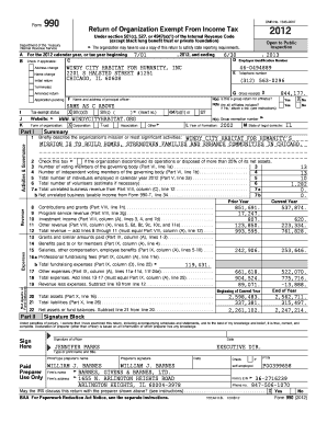 Form 990 2012 Tax Return