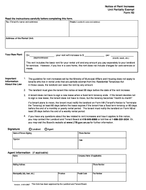 Notice of Rent Increase Form N2