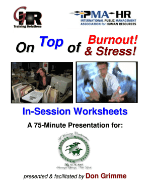 Job Burnout and Stress Management Worksheet