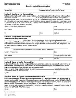Appointment of Representative Form CMS-1696