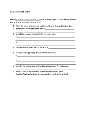 Science Article Summary and Review