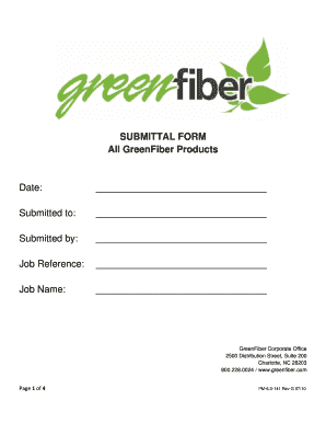 GreenFiber Insulation Submittal Form