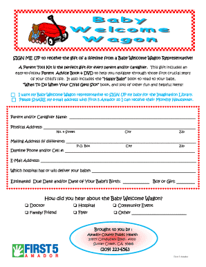 Baby Welcome Wagon Sign Up Form