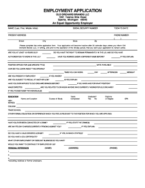 Employment Application Form